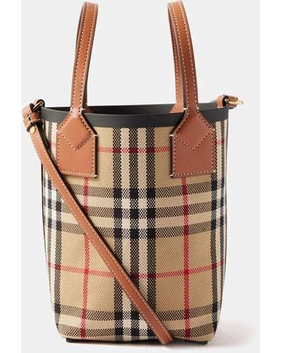 burberry london small banner bag|burberry checked canvas tote bag.